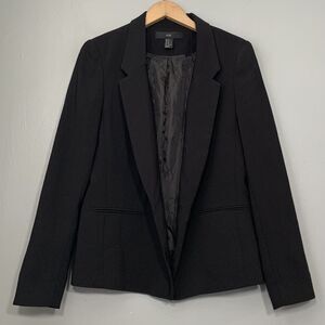 XXI Blazer Womens Size Medium Black Open Front Dinner Jacket Office Goth Moto